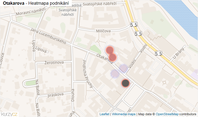 Mapa Otakarova - Firmy v ulici.