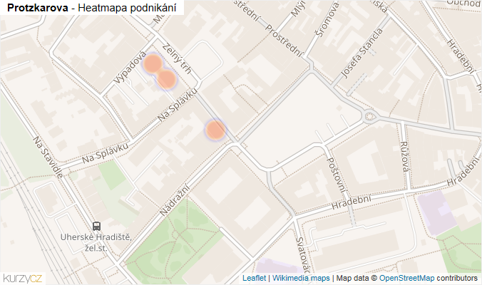 Mapa Protzkarova - Firmy v ulici.
