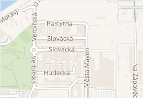 Slovácká v obci Uherské Hradiště - mapa ulice