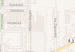 Sokolovská v obci Uherské Hradiště - mapa ulice