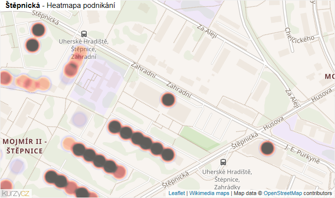 Mapa Štěpnická - Firmy v ulici.