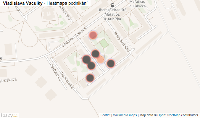 Mapa Vladislava Vaculky - Firmy v ulici.