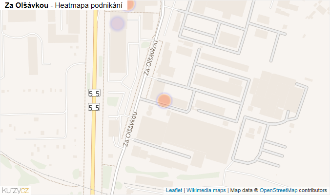 Mapa Za Olšávkou - Firmy v ulici.