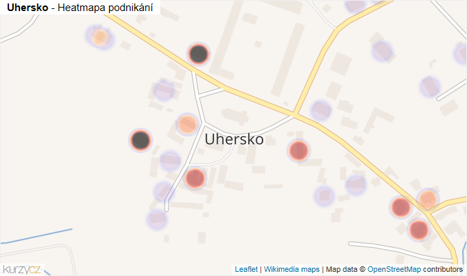 Mapa Uhersko - Firmy v části obce.