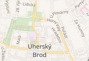 Bož. Němcové v obci Uherský Brod - mapa ulice