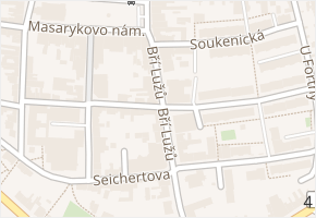 Bří Lužů v obci Uherský Brod - mapa ulice