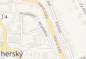Hradební v obci Uherský Brod - mapa ulice