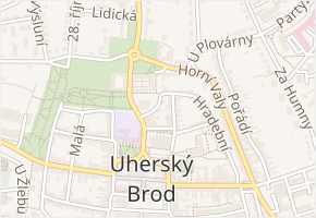 Hradní nám. v obci Uherský Brod - mapa ulice