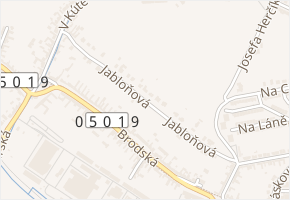 Jabloňová v obci Uherský Brod - mapa ulice
