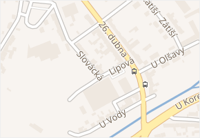 Lipová v obci Uherský Brod - mapa ulice