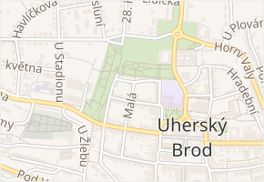 Malá v obci Uherský Brod - mapa ulice