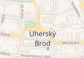 Mariánské nám. v obci Uherský Brod - mapa ulice