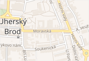 Moravská v obci Uherský Brod - mapa ulice