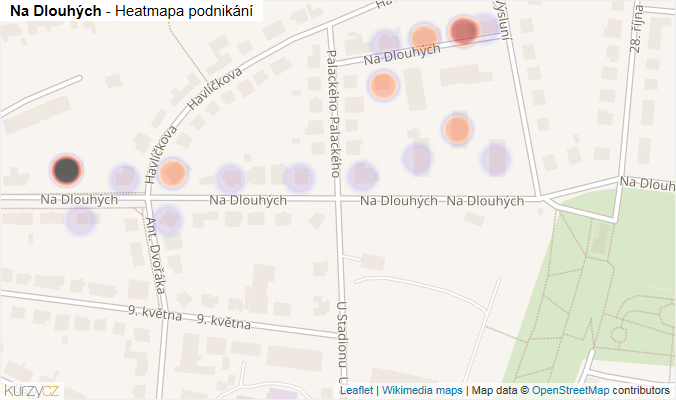 Mapa Na Dlouhých - Firmy v ulici.