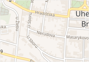 Nerudova v obci Uherský Brod - mapa ulice