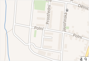 Polní v obci Uherský Brod - mapa ulice