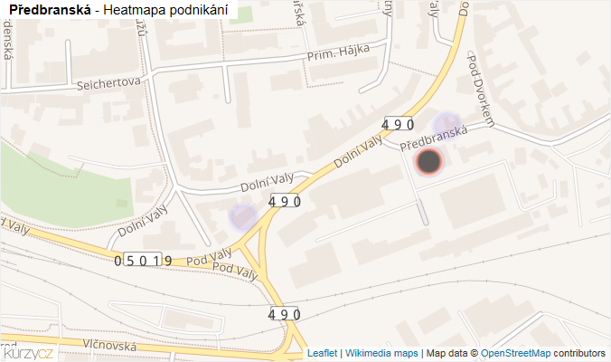 Mapa Předbranská - Firmy v ulici.