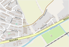 Stará Těšovská v obci Uherský Brod - mapa ulice