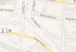 U Sboru v obci Uherský Brod - mapa ulice