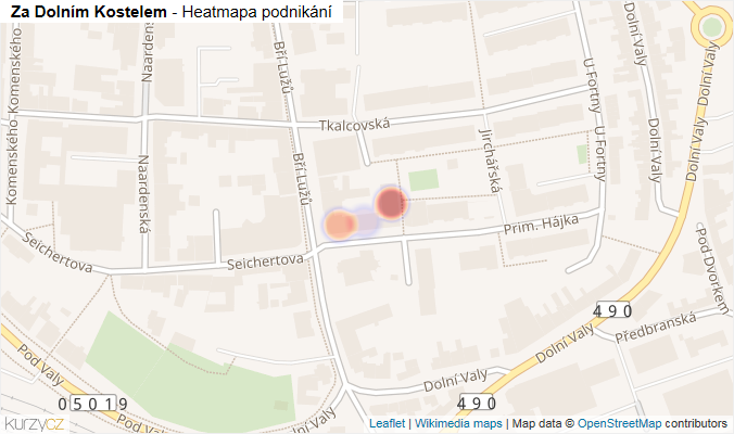 Mapa Za Dolním Kostelem - Firmy v ulici.