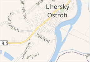 Moravní v obci Uherský Ostroh - mapa ulice