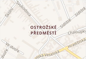 Ostrožské Předměstí v obci Uherský Ostroh - mapa části obce