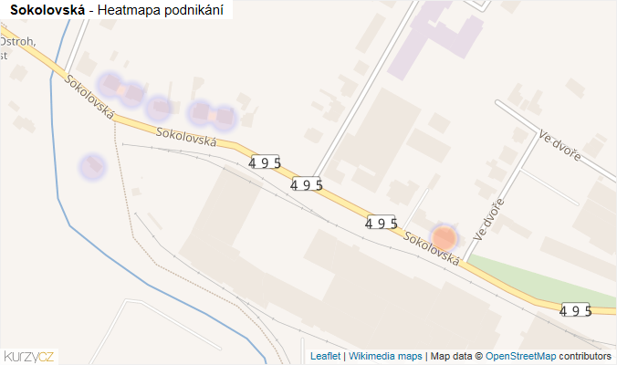 Mapa Sokolovská - Firmy v ulici.