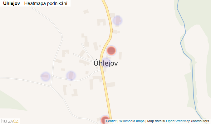 Mapa Úhlejov - Firmy v části obce.