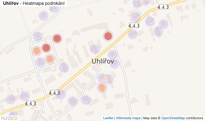 Mapa Uhlířov - Firmy v části obce.