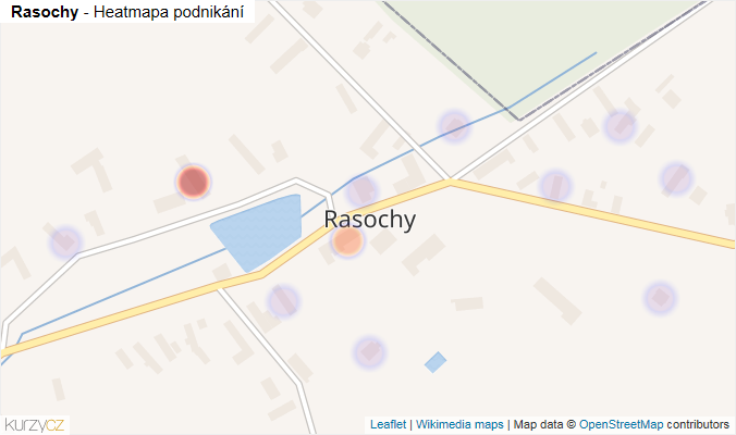 Mapa Rasochy - Firmy v části obce.
