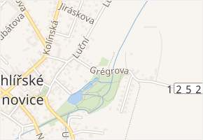 Grégrova v obci Uhlířské Janovice - mapa ulice