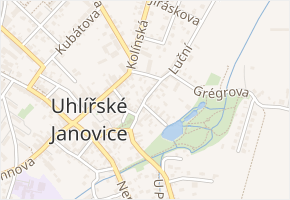 Husova v obci Uhlířské Janovice - mapa ulice