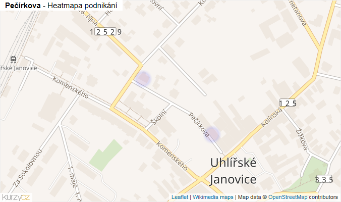 Mapa Pečírkova - Firmy v ulici.