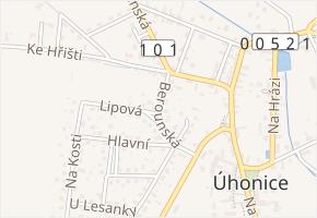 Berounská v obci Úhonice - mapa ulice