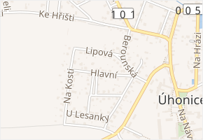 Hlavní v obci Úhonice - mapa ulice