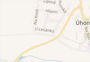 U Lesanky v obci Úhonice - mapa ulice