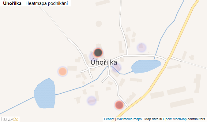 Mapa Úhořilka - Firmy v části obce.