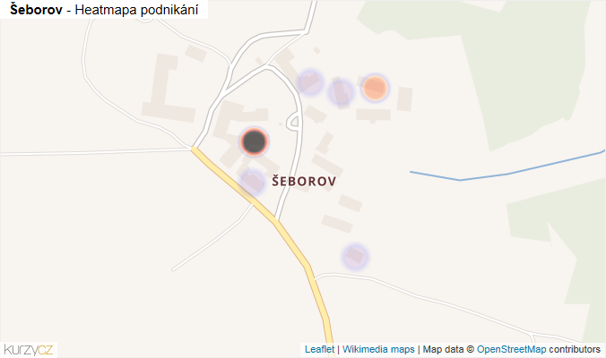 Mapa Šeborov - Firmy v části obce.
