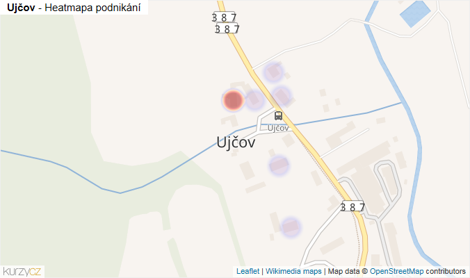 Mapa Ujčov - Firmy v části obce.