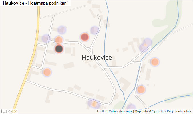 Mapa Haukovice - Firmy v části obce.
