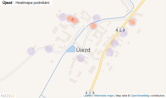 Mapa Újezd - Firmy v části obce.