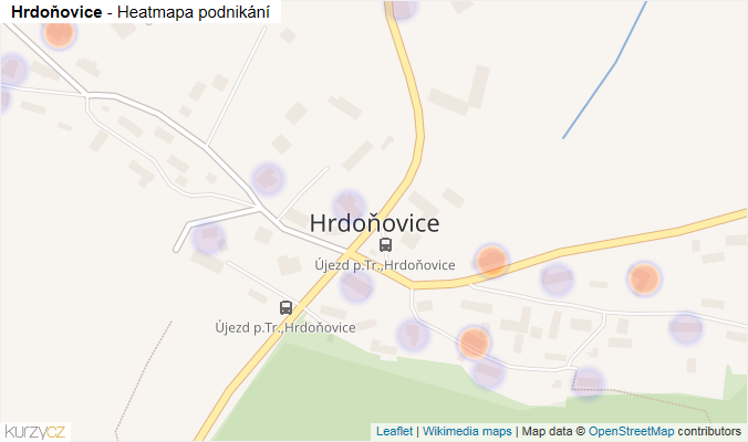 Mapa Hrdoňovice - Firmy v části obce.