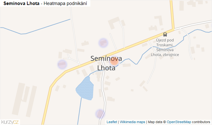 Mapa Semínova Lhota - Firmy v části obce.