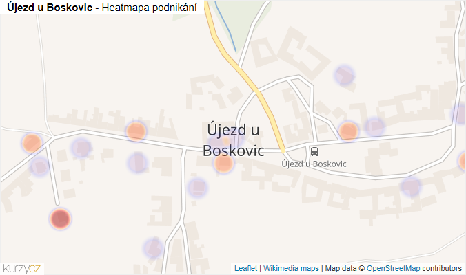 Mapa Újezd u Boskovic - Firmy v části obce.