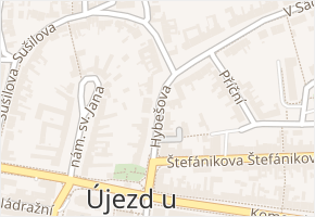 Hybešova v obci Újezd u Brna - mapa ulice