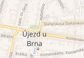 Komenského v obci Újezd u Brna - mapa ulice