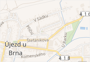 Na Zahrádkách v obci Újezd u Brna - mapa ulice