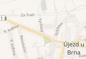 Tyršova v obci Újezd u Brna - mapa ulice