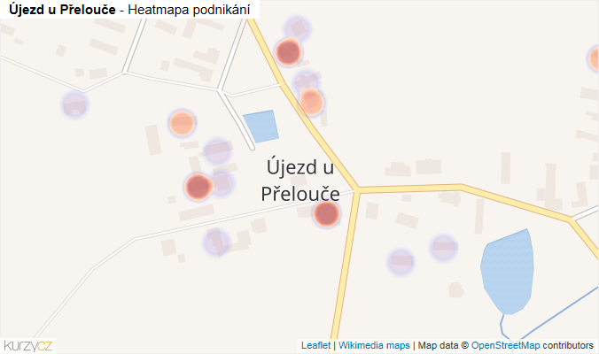 Mapa Újezd u Přelouče - Firmy v části obce.