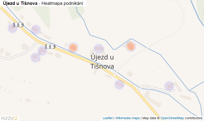 Mapa Újezd u Tišnova - Firmy v části obce.